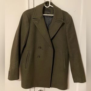 Army green peacoat M size